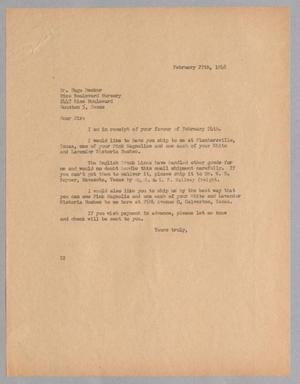 [Letter from Daniel W. Kempner to Hugo Becker, February 27, 1948]
