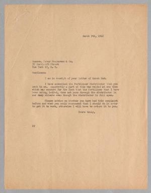 [Letter from Daniel W. Kempner to Peter Henderson & Co, March 9, 1948]