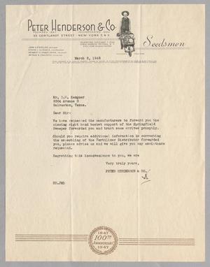 [Letter from Peter Henderson & Co. to D. W. Kempner, March 2, 1948]