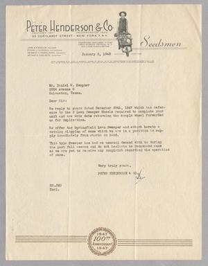 [Letter from Peter Henderson to Daniel W. Kempner, January 6, 1948]