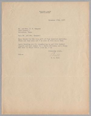 [Letter from W. L. Gatz and Daniel W. Kempner, December 18, 1948]