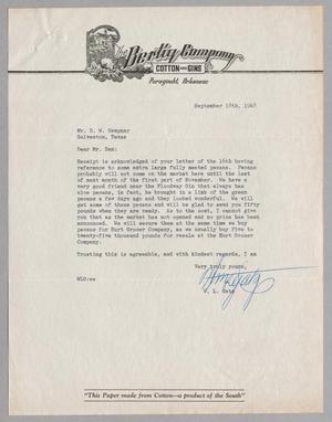 [Letter from W. L. Gatz to D. W. Kempner regarding pecans, September 18, 1948]