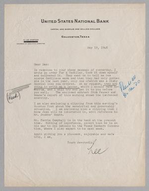 [Letter from R. Lee Kempner to D. W. Kempner, May 19, 1948]