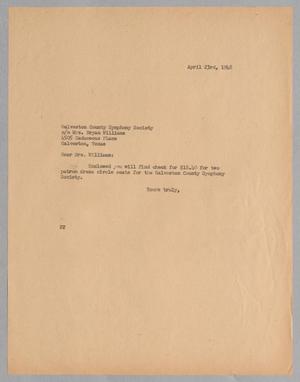 [Letter from Daniel W. Kempner to Mrs.Williams, April 23, 1948]