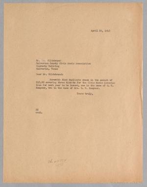[Letter from Daniel W. Kempner to Ed. Hildebrand, April 22, 1948]
