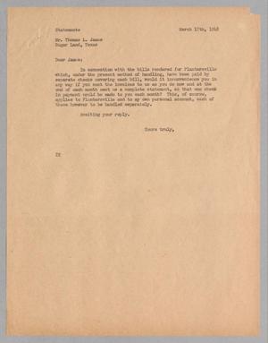 [Letter from Daniel W. Kempner to Thomas L. James, March 17, 1948]