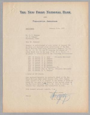[Letter from W. L. Gatz to D. W. Kempner, January 15, 1948]