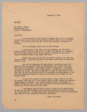 [Letter from Daniel W. Kempner to Mark F. Heller, December 8, 1948]