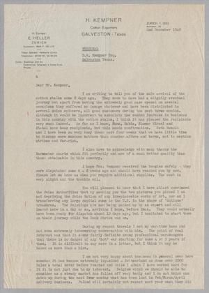 [Letter from Mark F. Heller to D. W. Kempner, December 2, 1948]