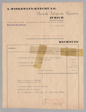 [Invoice for Items Sold to D. W. Kempner, August 1948]