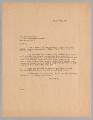 [Letter from Daniel W. Kempner to Hammacher Schlemmer, March 19, 1948]