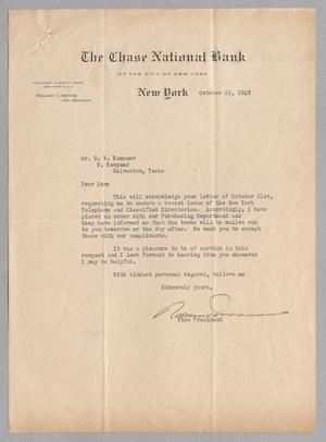 [Letter from Roland C. Irvine to Mr. D. W. Kempner, October 25, 1948]