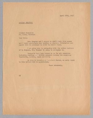 [Letter from Daniel W. Kempner to Italian Consulate, April 26, 1948]