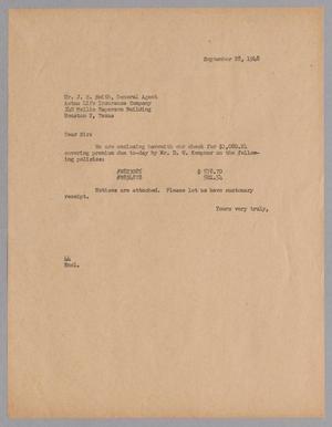 [Letter from Blackshear, A. H., Jr. to J. S. Smith General, September 28, 1948]