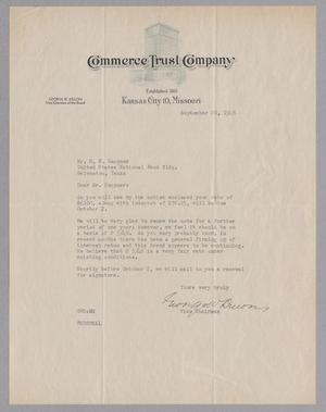 [Letter from George W. Dillon to D. W. Kempner, September 20, 1948]