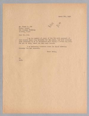[Letter from Daniel W. Kempner to Henri J. Job, March 8, 1948]