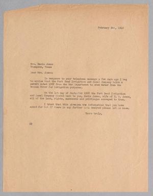 [Letter from Daniel W. Kempner to Marie Jones, February 2, 1948]