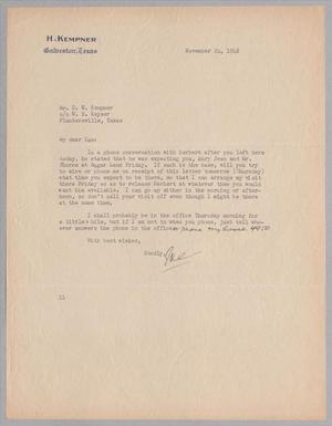 [Letter from Isaac H. Kempner to Daniel W. Kempner, November 24, 1948]