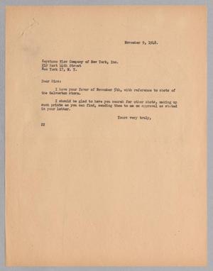 [Letter from Daniel W. Kempner to Keystone View Company of New York, Inc., November 9, 1948]