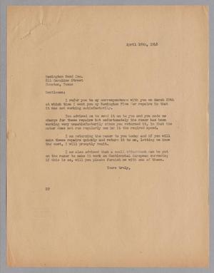 [Letter from Daniel W. Kempner to Remington Rand Incorporated, April 16, 1948]