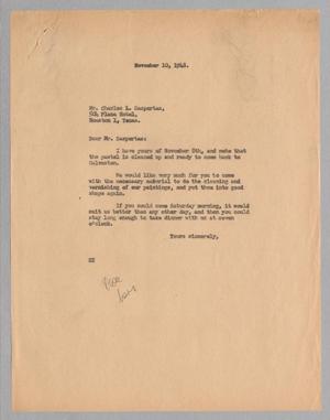 [Letter from Daniel W. Kempner to Charles L. Sasportas, November 10, 1948]