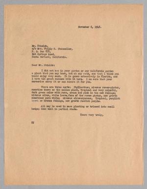[Letter from Daniel W. Kempner to Shields, November 6, 1948]
