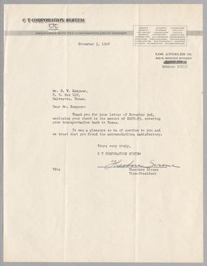 [Letter from Theodore Sirene to Daniel W. Kempner, November 5, 1948]