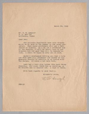 [Letter from Henryk B. Stenzel to D. W. Kempner, March 24, 1948]