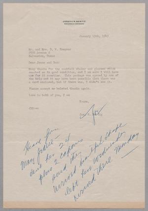 [Letter from Joseph R. Bertig to D. W. Kempner and Jeane Bertig Kempner, January 19, 1949]