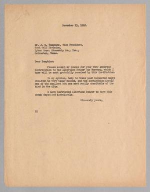 [Letter from Daniel W. Kempner to J. G. Tompkins, December 13, 1948]