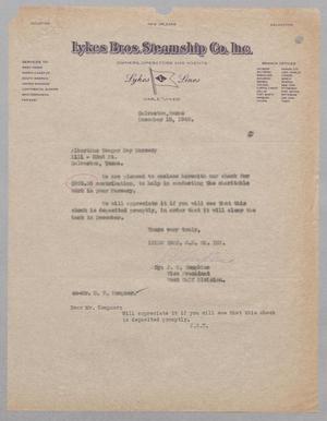 [Letter from J. G. Tompkins to D. W. Kempner, December 10, 1948]