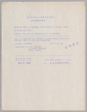 [Receipt for Parcel Delivery, May 1948]