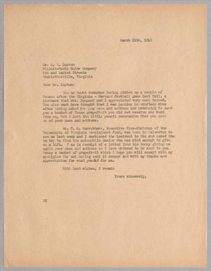 [Letter from D. W. Kempner to S. V. Lupton, March 11, 1948]