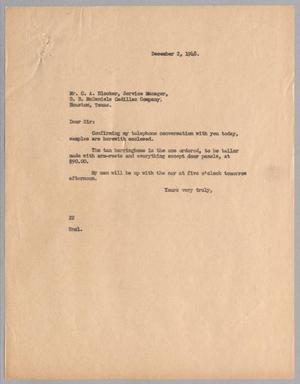 [Letter from Daniel W. Kempner to C. A. Blocker, December 2, 1948]
