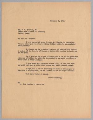 [Letter from Daniel W. Kempner to W. W. Overton, Jr., November 1, 1948]