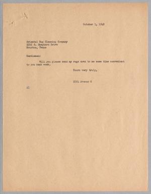 [Letter from Daniel W. Kempner to , October 1, 1948]