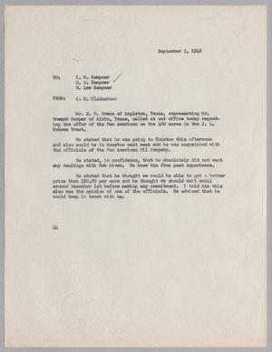 [Letter from A. H. Blackshear to I. H. Kempner, D. W. Kempner, & R. Lee Kempner, September 03, 1948]
