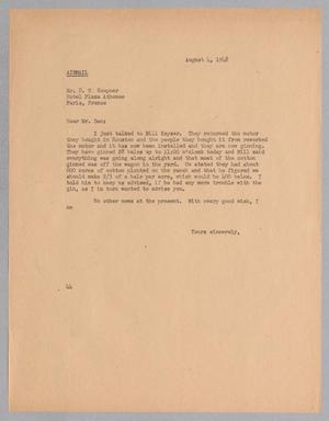 [Letter from A. H. Blackshear, Jr. to D. W. Kempner, August 4, 1948]