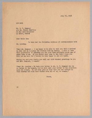 [Letter from Harris Leon Kempner to D. W. Kempner, July 27, 1948]