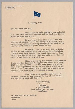 [Letter from J. L. Kauffman to Mr. and Mrs. Daniel Kempner, January 21, 1948]