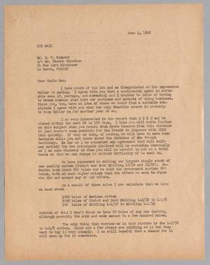 [Copy of Letter from Harris Leon Kempner to D. W. Kempner, June 4, 1948]
