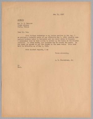 [Letter from A. H. Blackshear, Jr. to Daniel W. Kempner, May 31, 1948]