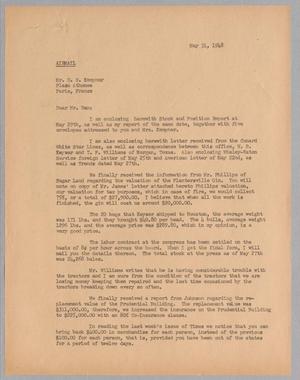 [Letter from A. H. Blackshear, Jr., to D. W. Kempner, May 31, 1948]