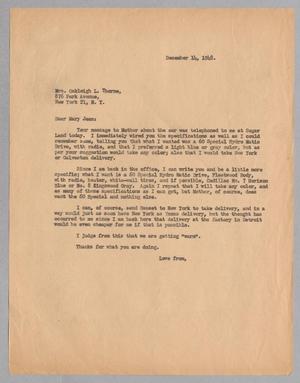 [Letter from Daniel W. Kempner to Mrs. Oakleigh L. Thorne, December 14, 1948]