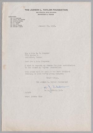 [Letter from H. J. Ehlers to Daniel and Jeane Kempner, January 29, 1948]