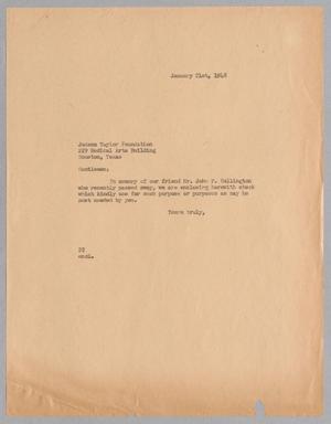 [Letter from Daniel W. Kempner to Judson Taylor Foundation, January 21, 1948]