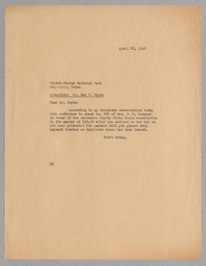 [Letter from Daniel W. Kempner to Dan P. Doyle, April 22, 1948]