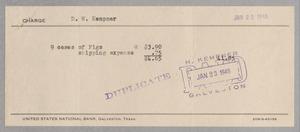 [Receipt from the United States National Bank to D. W. Kempner, January 22, 1948]