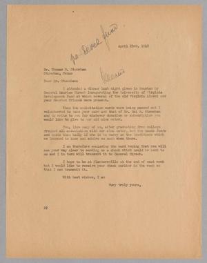[Letter from Daniel W. Kempner to Thomas B. Stoneham, April 23, 1948]