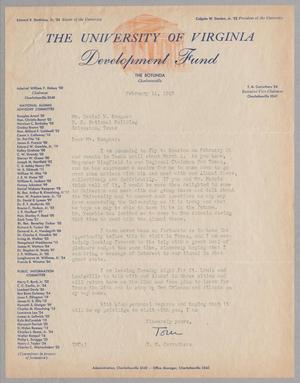 [Letter from T. M. Carruthers to Mr. Daniel W. Kempner, February 14, 1948]